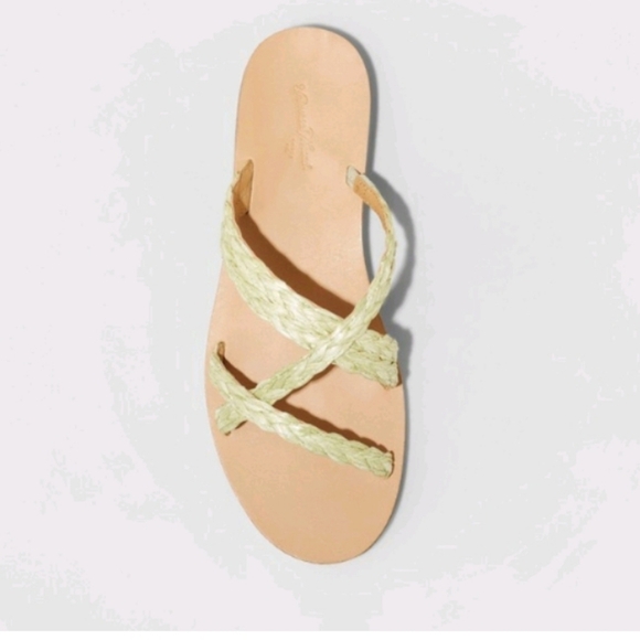 Universal Thread Opal Slide-on Braided Sage Green Flat Sandals Size 10 - Picture 3 of 9